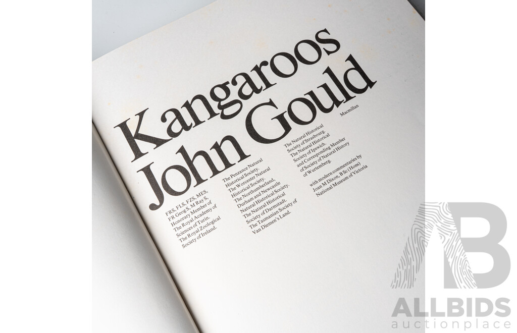 First Macmillan Edition, Kangaroos, John Gould, Macmillan Co, Sydney, 1973 Along with John Gould the Bird Man by G C Sauer