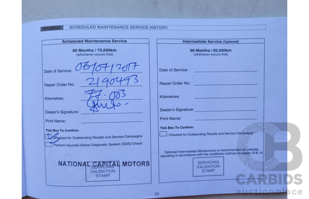 12/2012 Hyundai i30 Elite GD 5d Hatchback White 1.8L