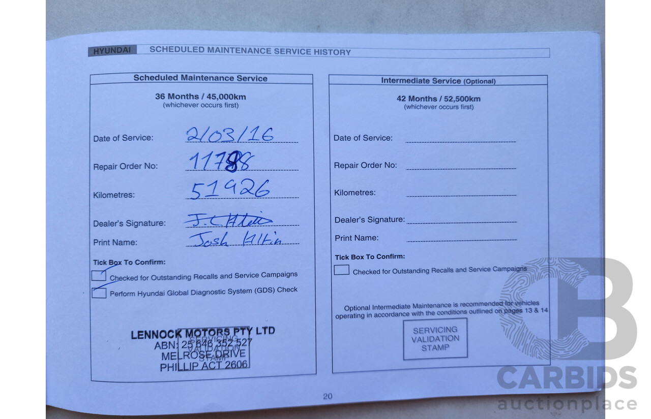 12/2012 Hyundai i30 Elite GD 5d Hatchback White 1.8L