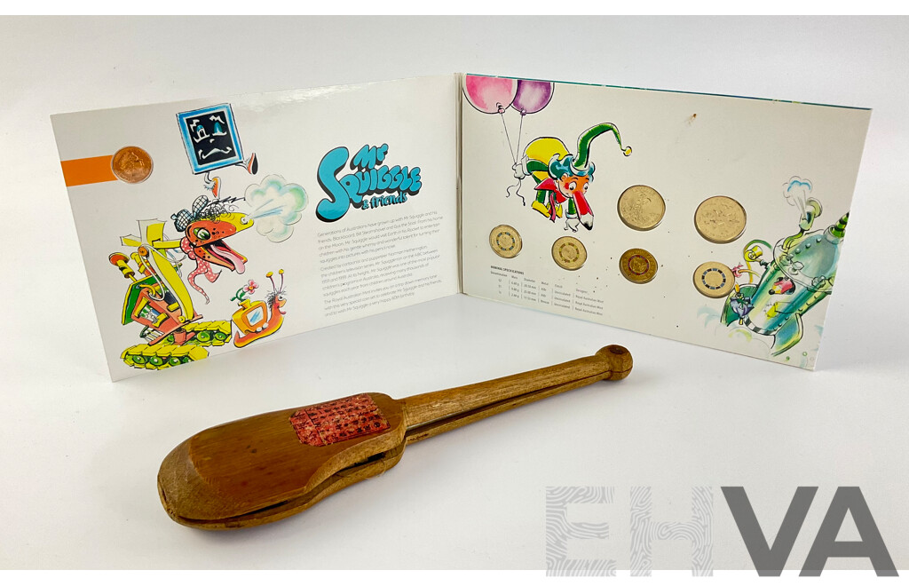 Australian 2019 Coin Set, Mr Squiggle & Friends with Vintage Chinese Opium Scales