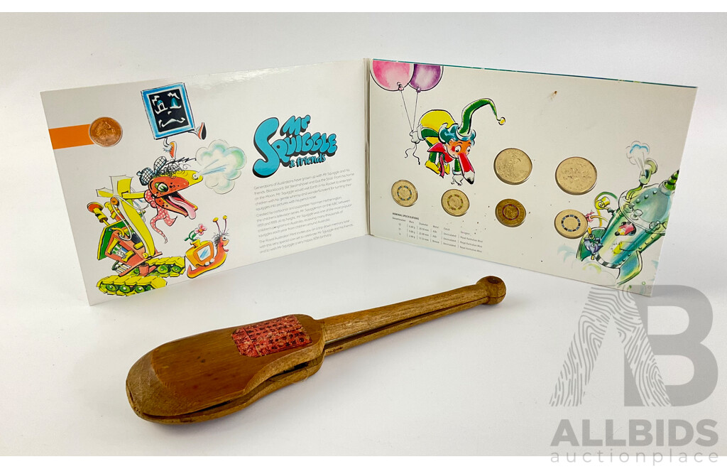 Australian 2019 Coin Set, Mr Squiggle & Friends with Vintage Chinese Opium Scales