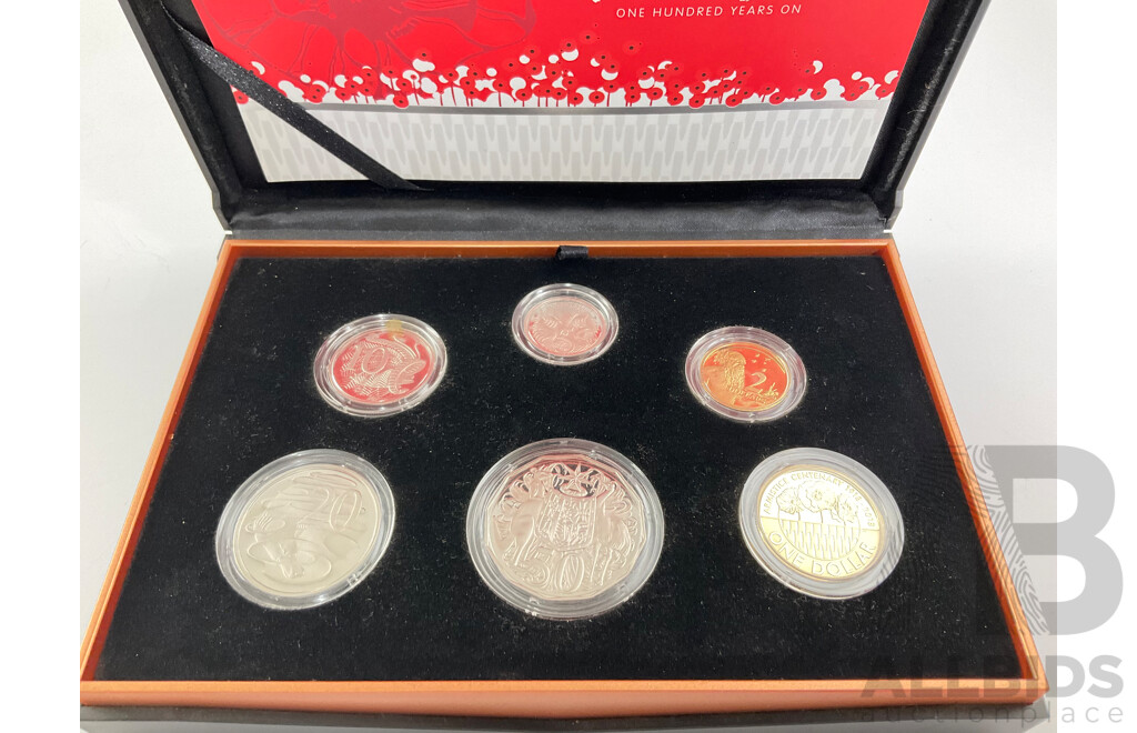 Australian RAM 2018 Six Proof Coin Set, Armistice One Hundred Years on