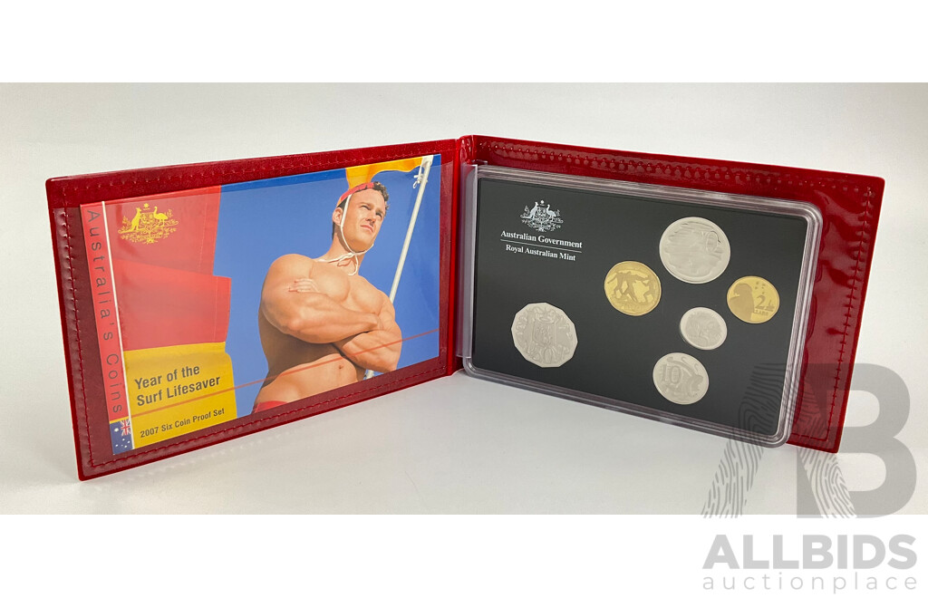 Australian RAM 2007 Six Proof Coin Set, Year of the Surf Lifesaver