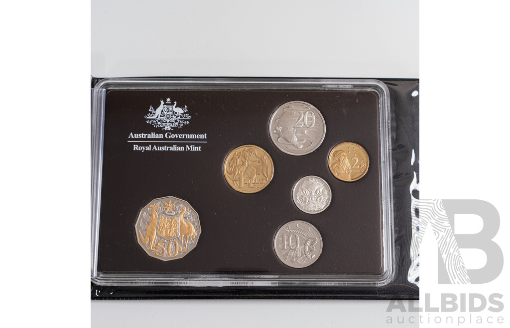 Australian RAM 2012 Six Proof Coin Set with Gold Plated Fifty Cent Coin