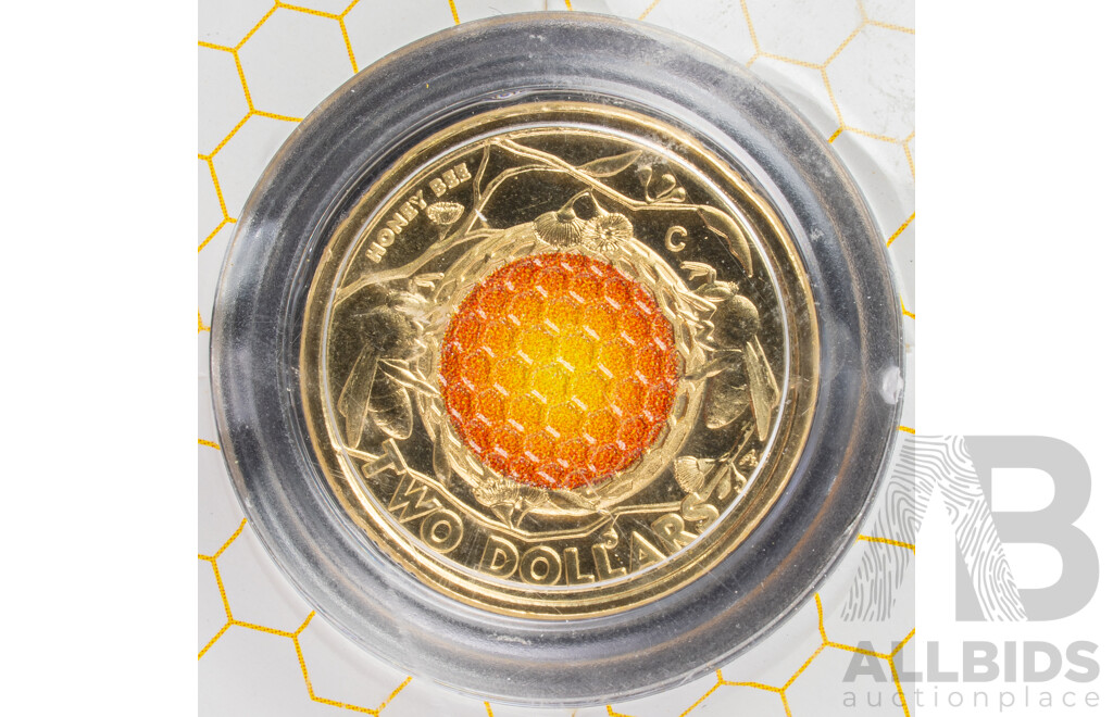 Australian RAM 2022 Two Dollar Coin, Honey Bee, C Mint Mark