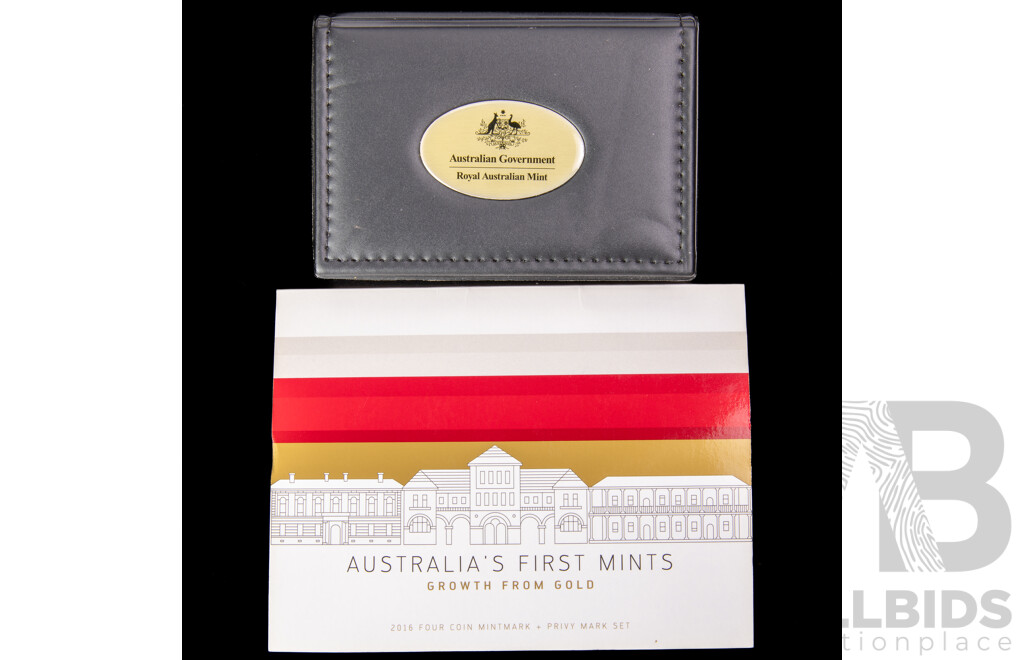 Australian RAM 2016 Four One Dollar Coin Set, Australia's First Mints, Growth From Gold and RAM 2009 International Year of Astronomy Two Coin Wallet