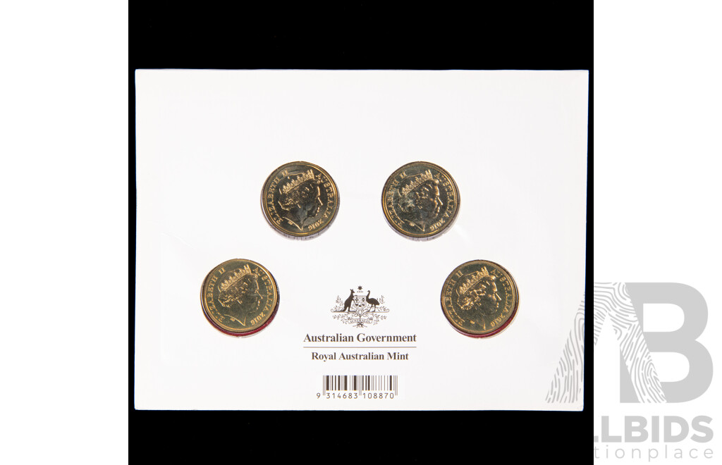 Australian RAM 2016 Four One Dollar Coin Set, Australia's First Mints, Growth From Gold and RAM 2009 International Year of Astronomy Two Coin Wallet