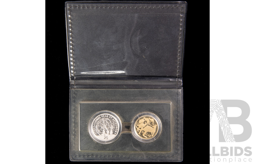 Australian RAM 2016 Four One Dollar Coin Set, Australia's First Mints, Growth From Gold and RAM 2009 International Year of Astronomy Two Coin Wallet