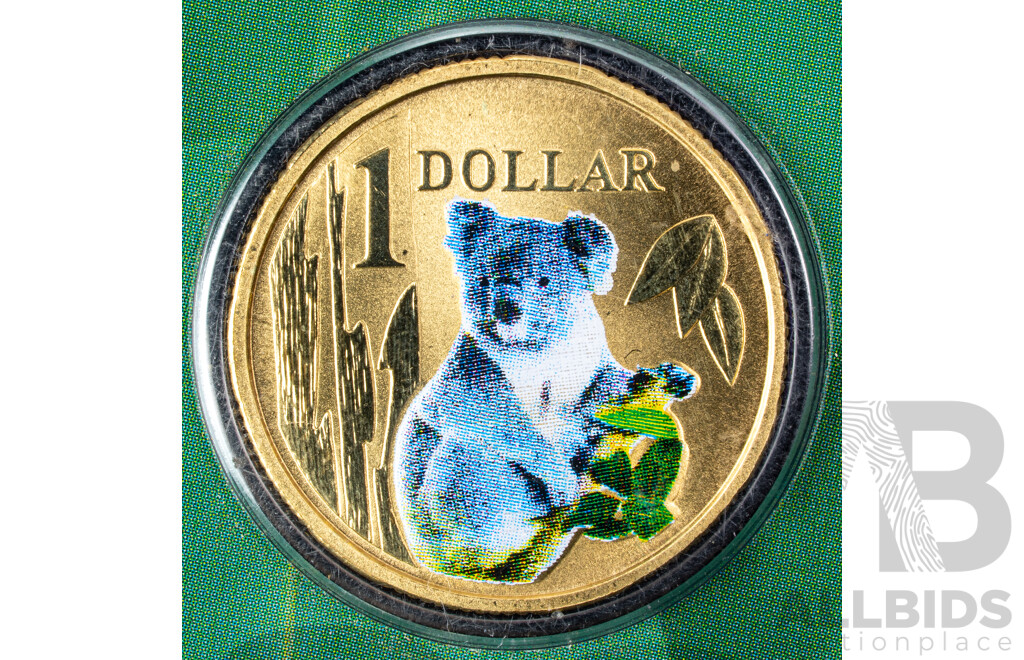 Australian RAM Commemorative One Dollar Coins Including 2016 Australia's First Mints C Mint Mark, 2017 Trans Australian Railway, 2001 Army Centenary, 2009 Citizenship, 2020 Eureka, 2008 Koala