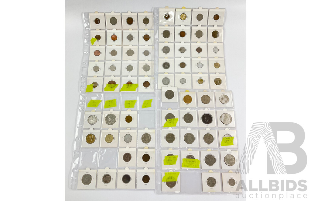 Collection of International Coins Including Canada, USA, UK, PNG, Philippines, Thailand All in 2x2 Holders