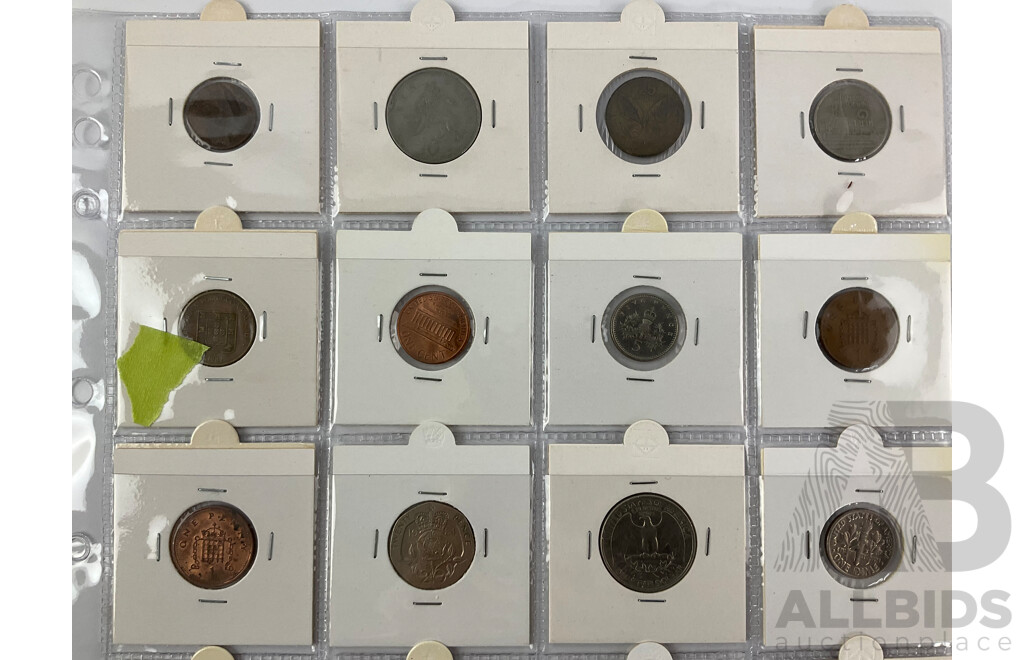 Collection of International Coins Including Canada, USA, UK, PNG, Philippines, Thailand All in 2x2 Holders