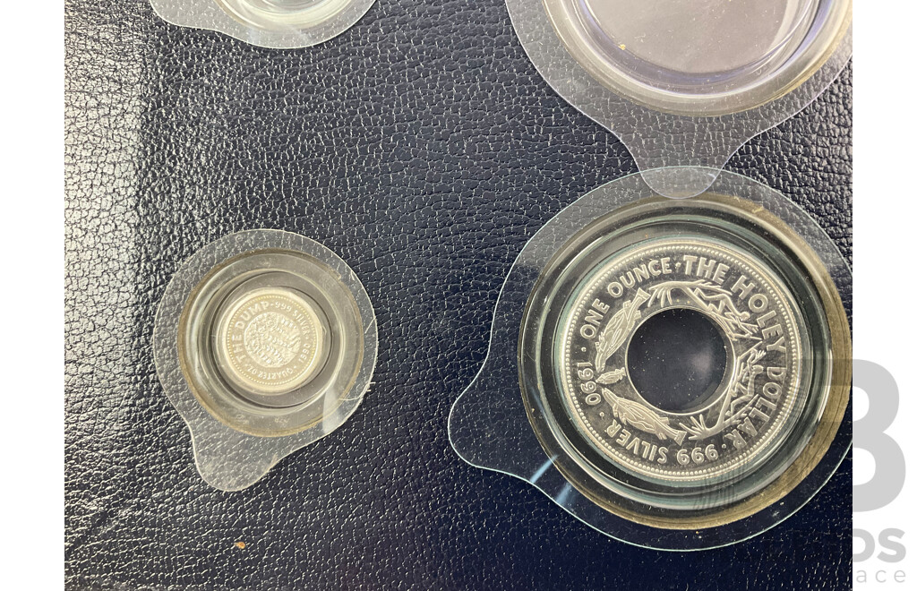 Australian Perth Mint 1990 Silver Holey Dollar and Dump .999