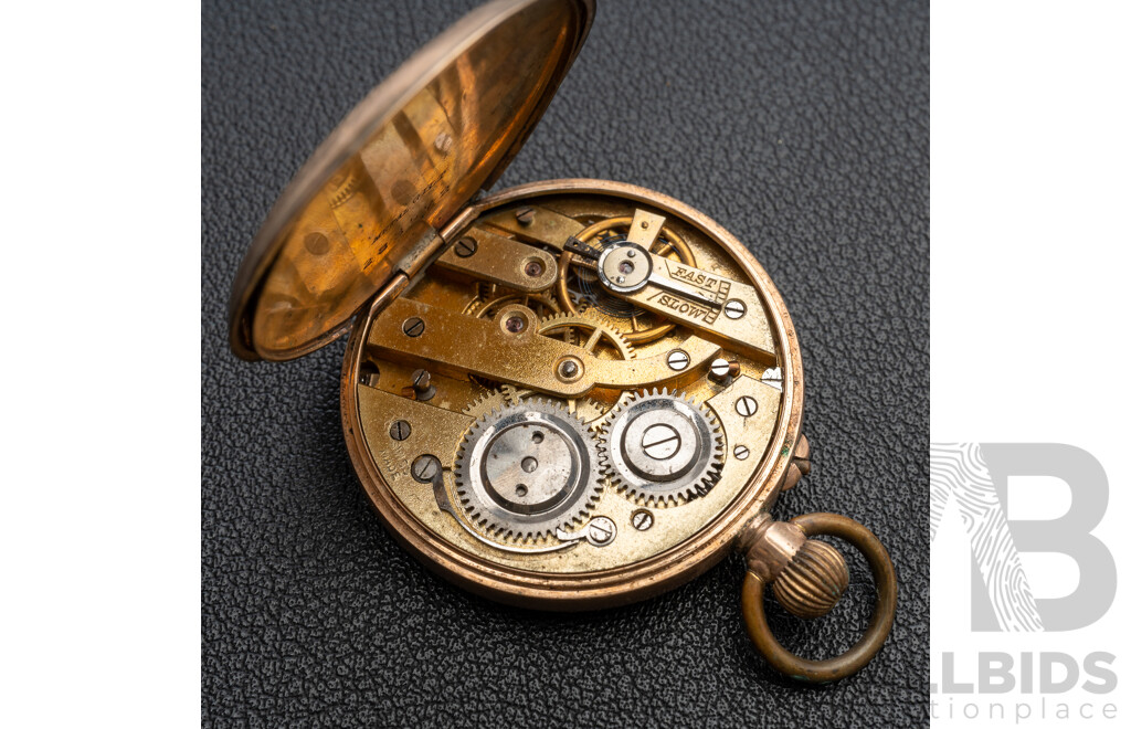 Antique 33mm Gold Pocket Watch for Restoration with Back Casing Hallmarked 9C