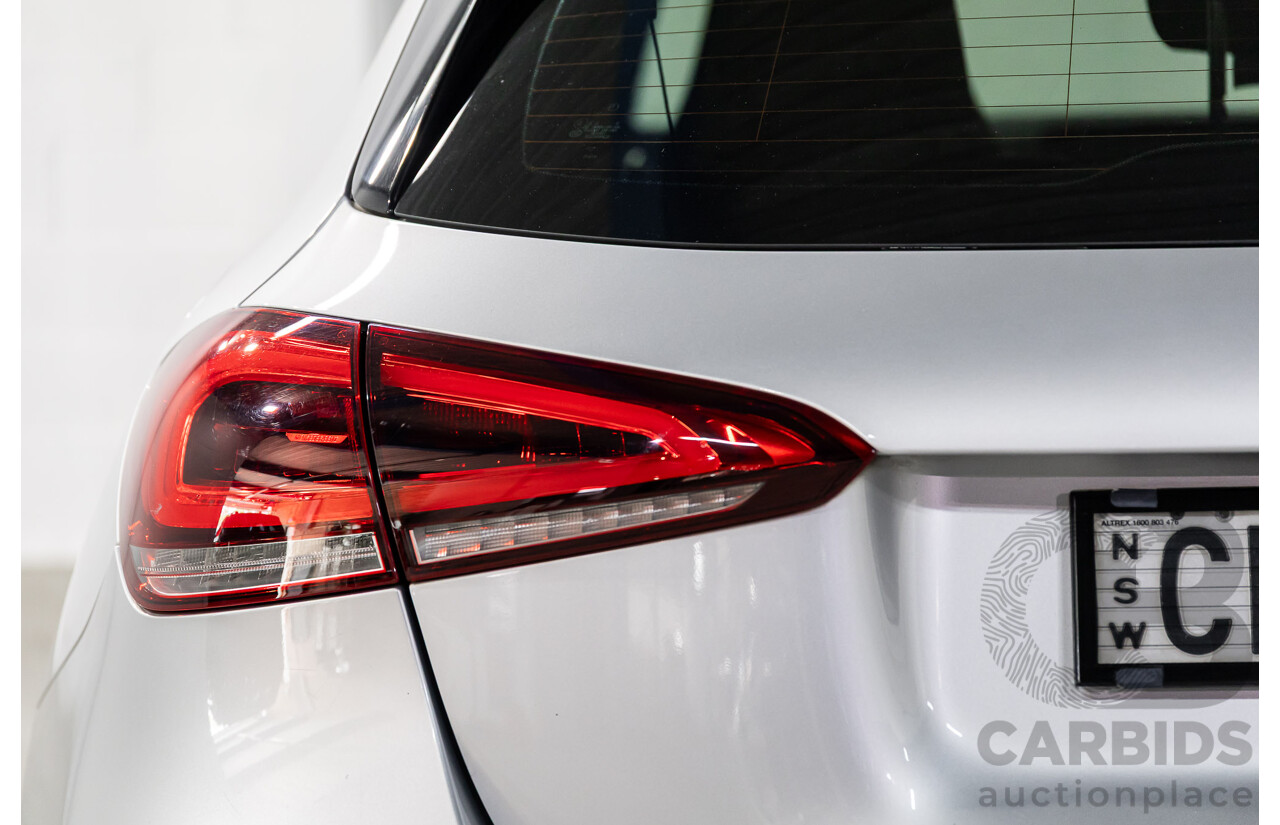 08/2018 Mercedes-Benz A200 (FWD) 177 5d Hatchback Iridium Silver Metallic Turbo 1.3L