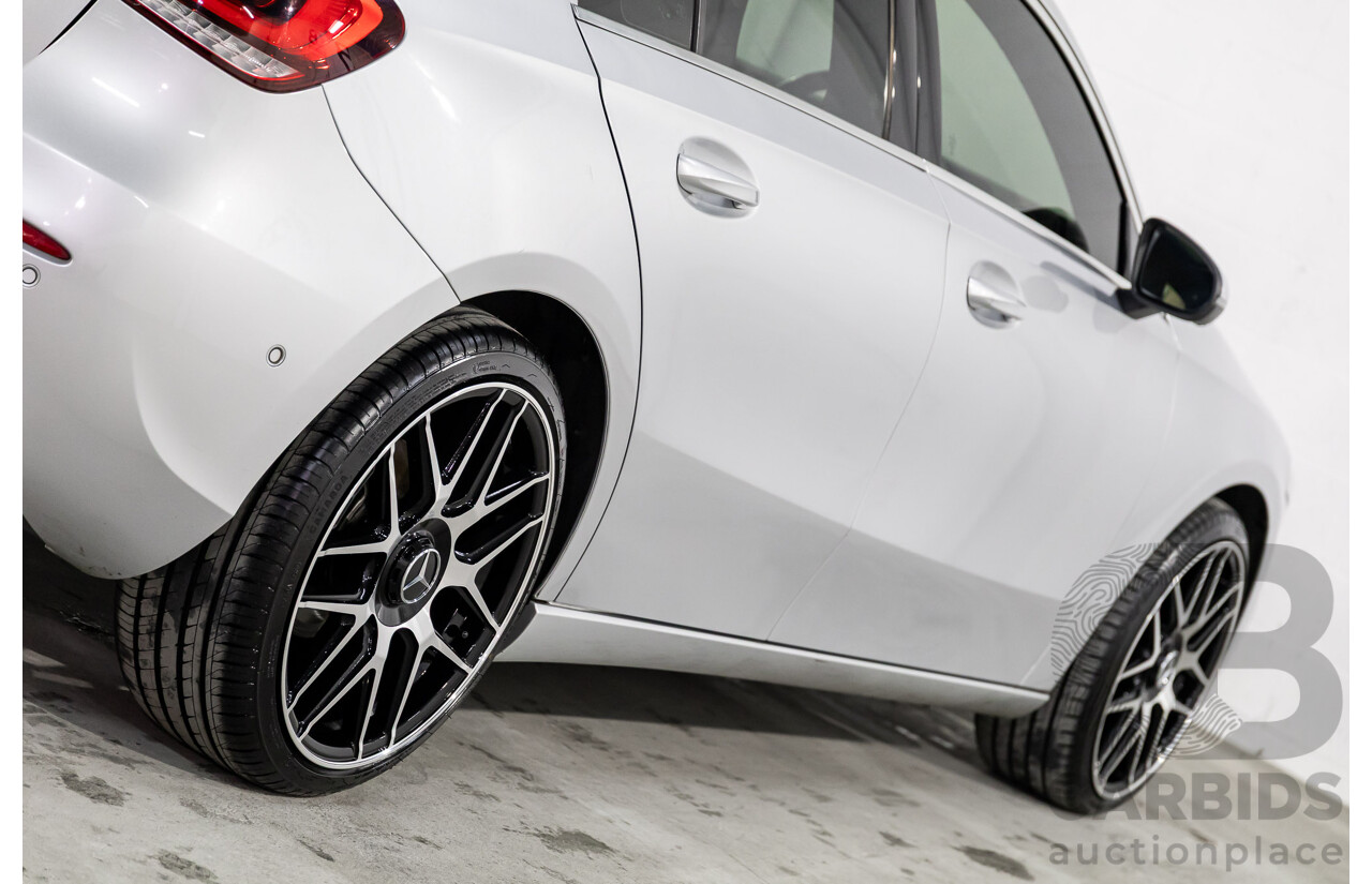 08/2018 Mercedes-Benz A200 (FWD) 177 5d Hatchback Iridium Silver Metallic Turbo 1.3L