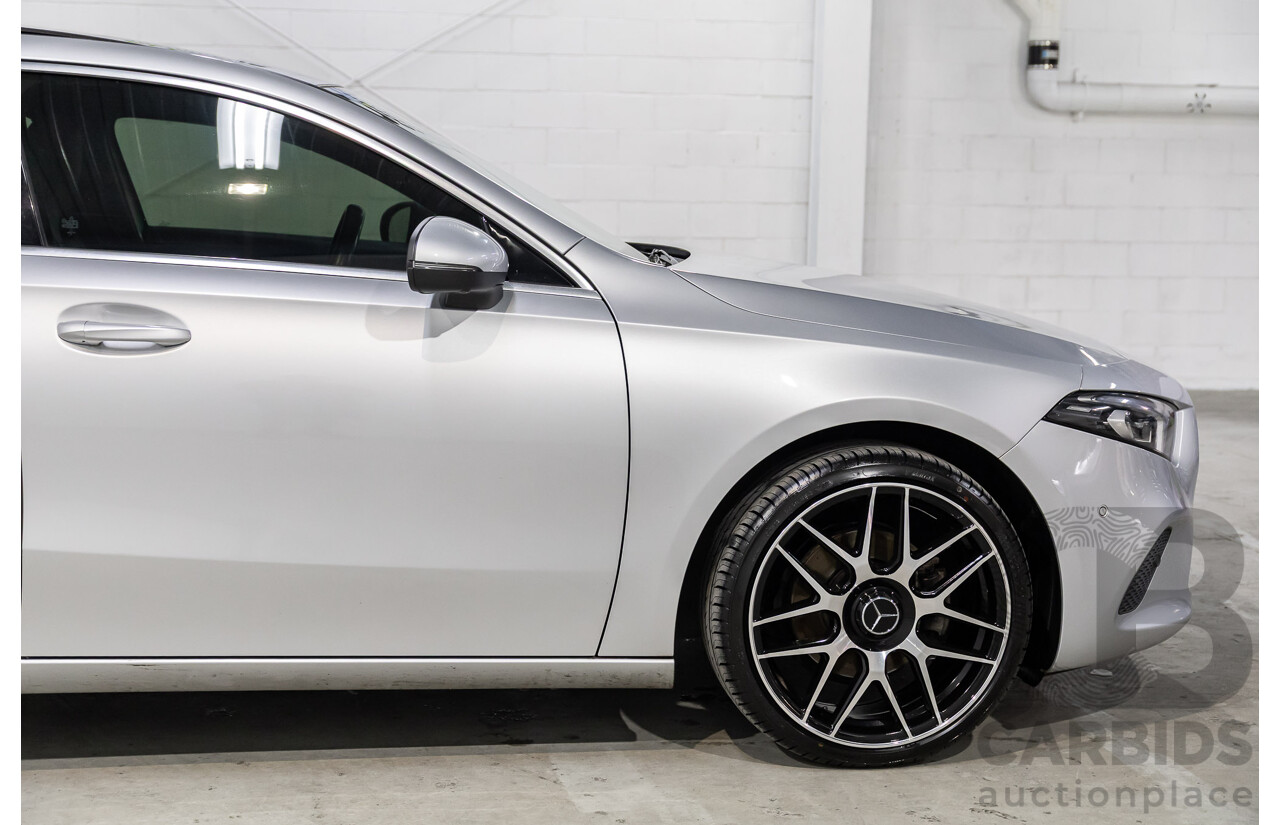 08/2018 Mercedes-Benz A200 (FWD) 177 5d Hatchback Iridium Silver Metallic Turbo 1.3L