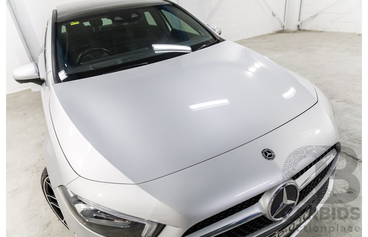 08/2018 Mercedes-Benz A200 (FWD) 177 5d Hatchback Iridium Silver Metallic Turbo 1.3L