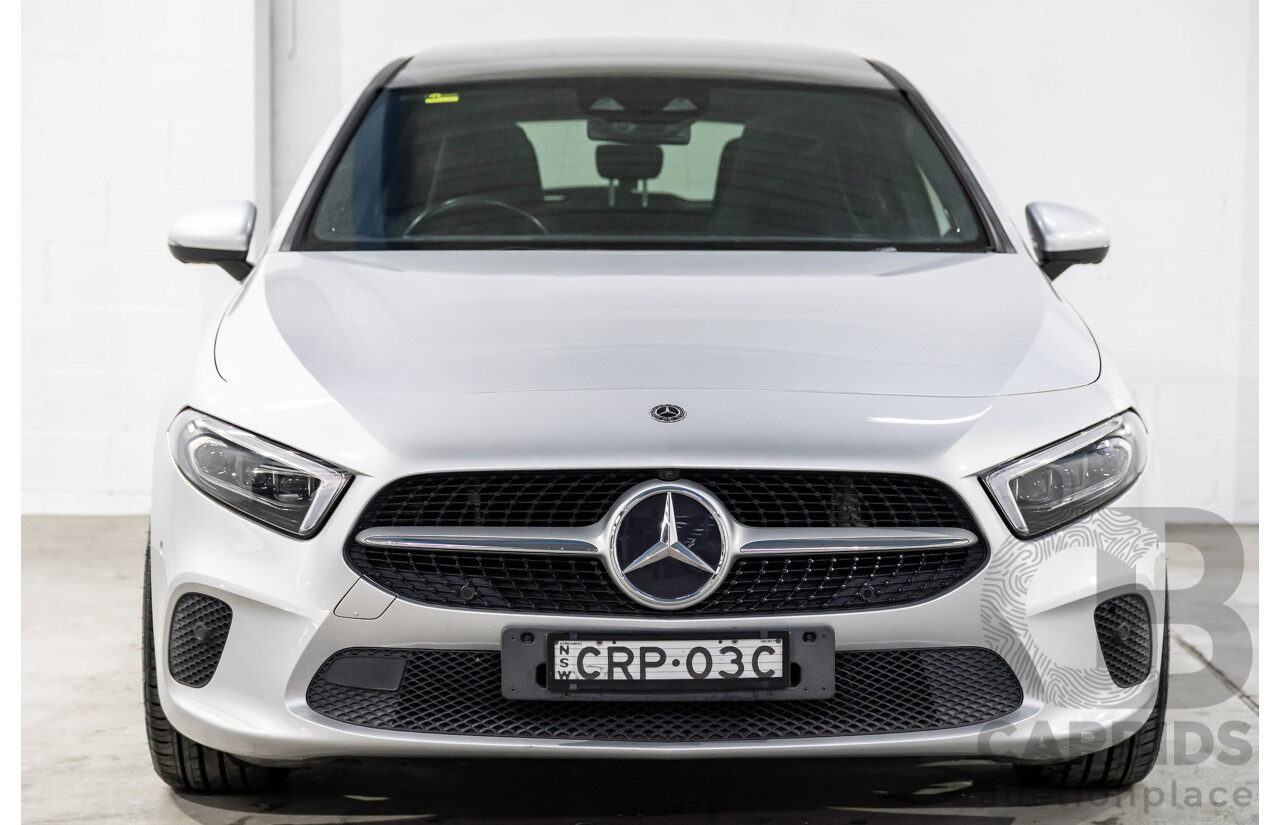 08/2018 Mercedes-Benz A200 (FWD) 177 5d Hatchback Iridium Silver Metallic Turbo 1.3L