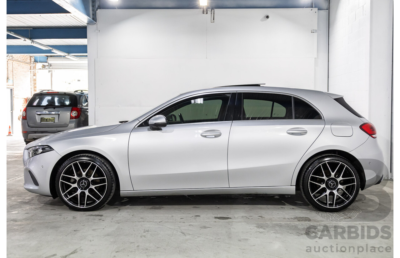 08/2018 Mercedes-Benz A200 (FWD) 177 5d Hatchback Iridium Silver Metallic Turbo 1.3L