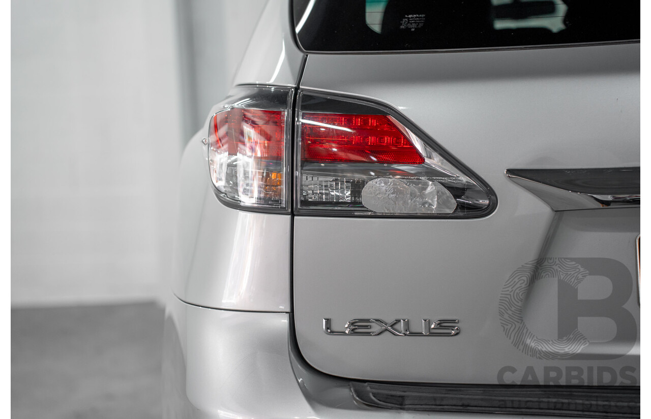 7/2012 Lexus RX450h F-Sport GYL15R MY12 4d Wagon Platinum Silver V6 3.5L - Hybrid