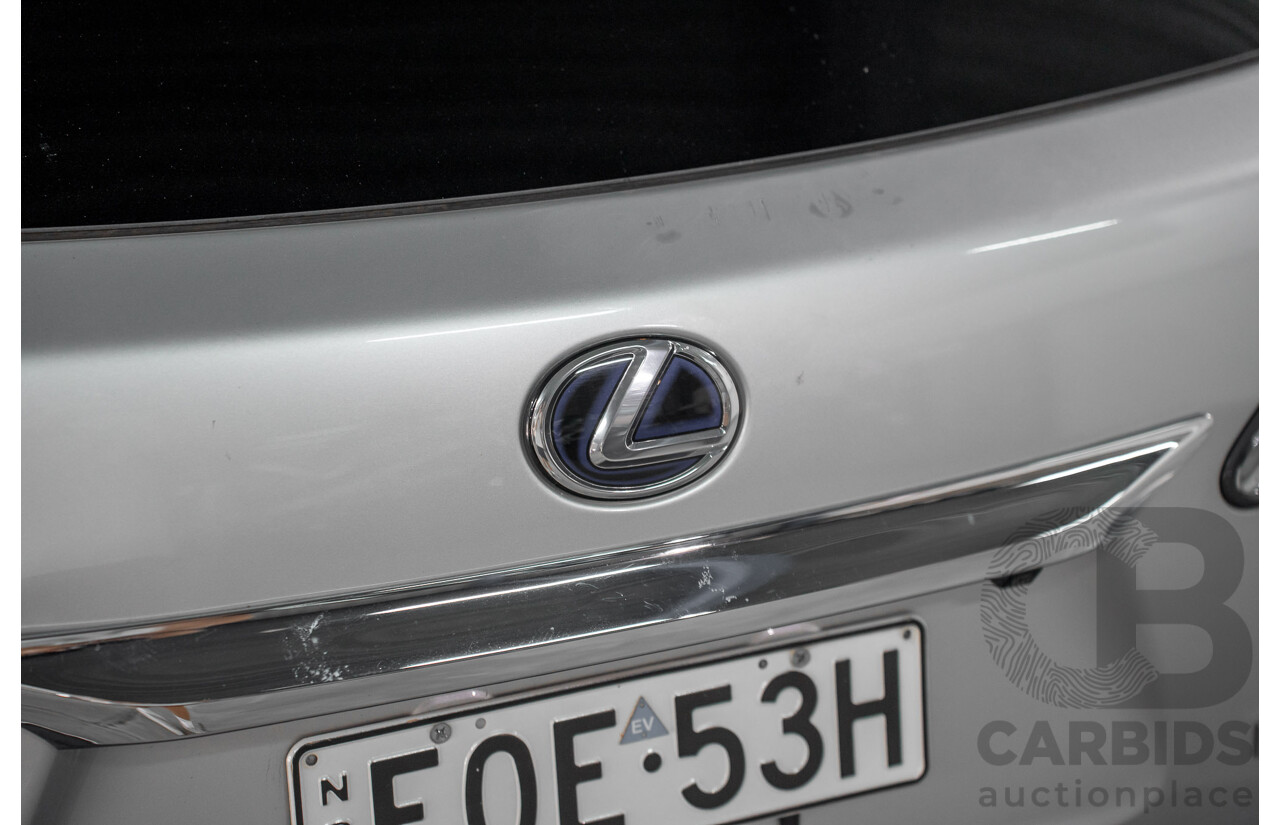7/2012 Lexus RX450h F-Sport GYL15R MY12 4d Wagon Platinum Silver V6 3.5L - Hybrid