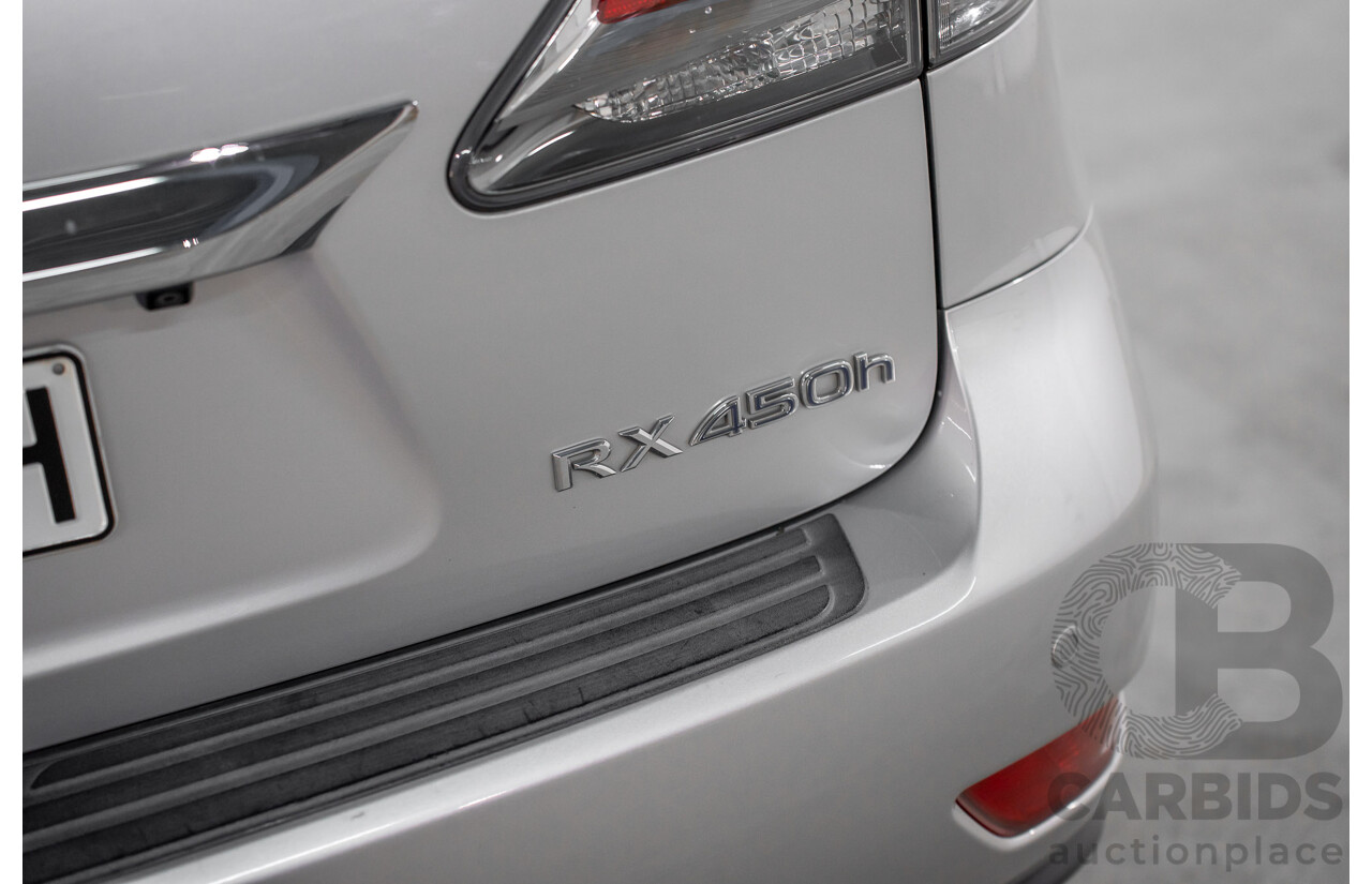 7/2012 Lexus RX450h F-Sport GYL15R MY12 4d Wagon Platinum Silver V6 3.5L - Hybrid