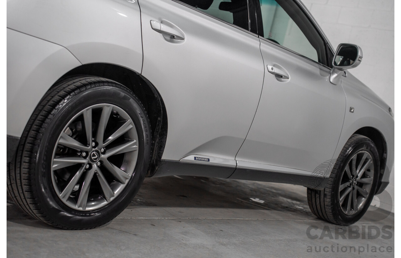 7/2012 Lexus RX450h F-Sport GYL15R MY12 4d Wagon Platinum Silver V6 3.5L - Hybrid