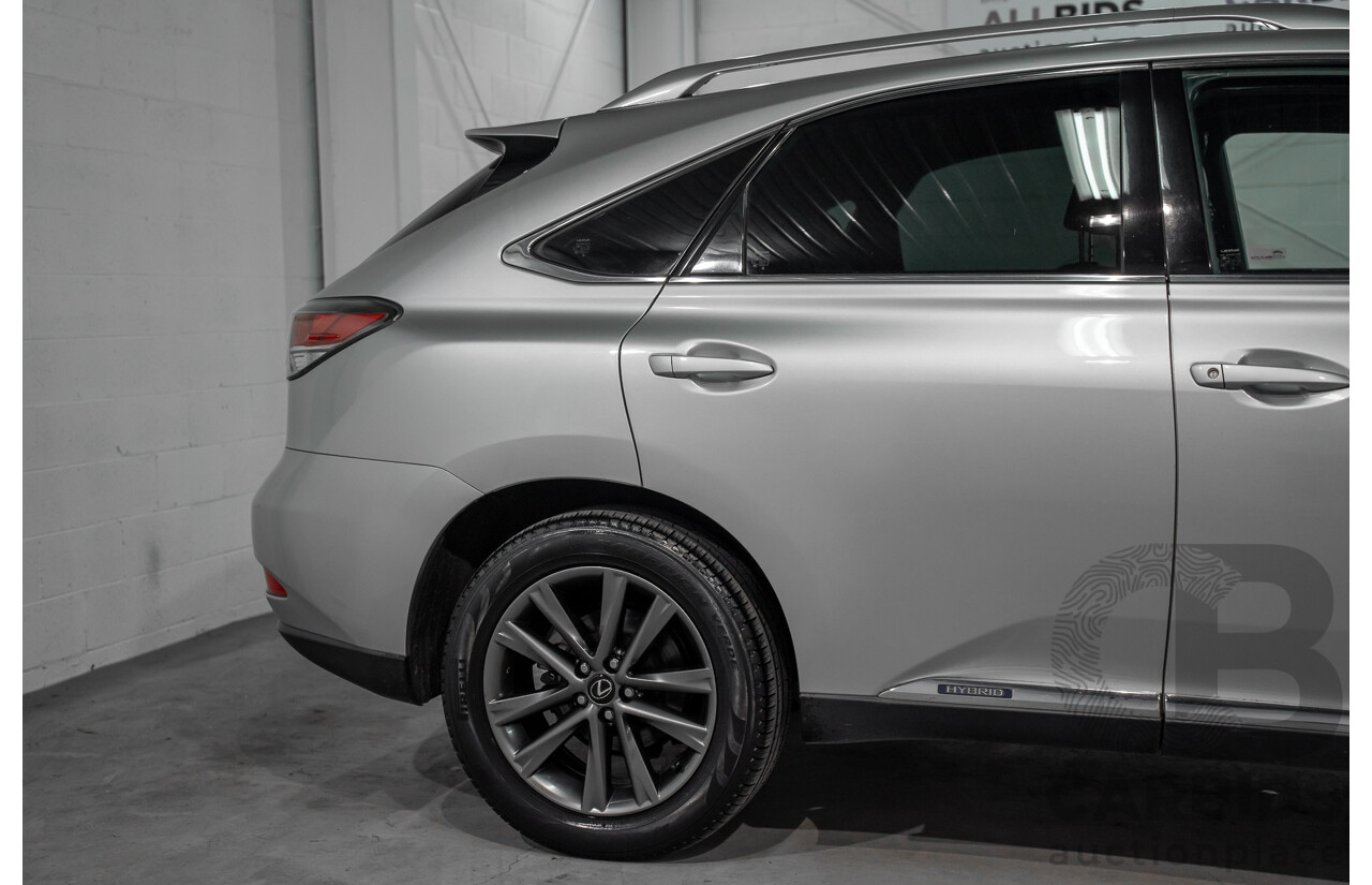 7/2012 Lexus RX450h F-Sport GYL15R MY12 4d Wagon Platinum Silver V6 3.5L - Hybrid