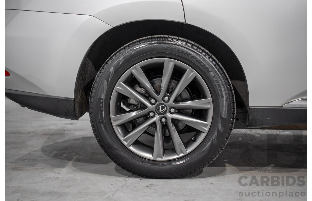 7/2012 Lexus RX450h F-Sport GYL15R MY12 4d Wagon Platinum Silver V6 3.5L - Hybrid