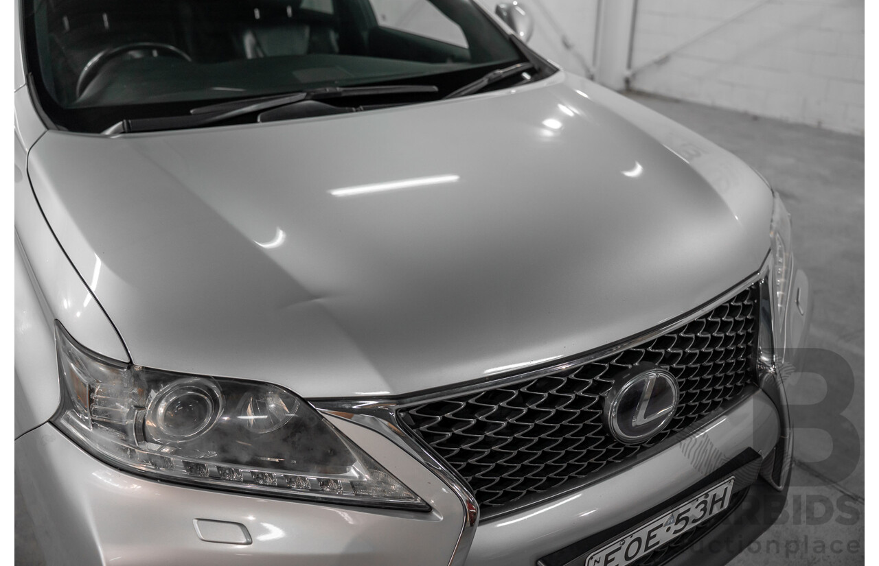 7/2012 Lexus RX450h F-Sport GYL15R MY12 4d Wagon Platinum Silver V6 3.5L - Hybrid