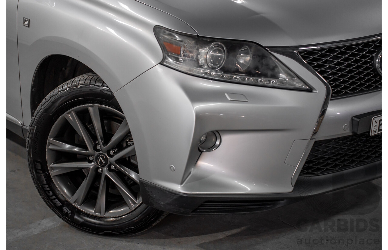7/2012 Lexus RX450h F-Sport GYL15R MY12 4d Wagon Platinum Silver V6 3.5L - Hybrid