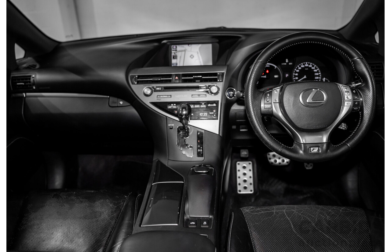 7/2012 Lexus RX450h F-Sport GYL15R MY12 4d Wagon Platinum Silver V6 3.5L - Hybrid