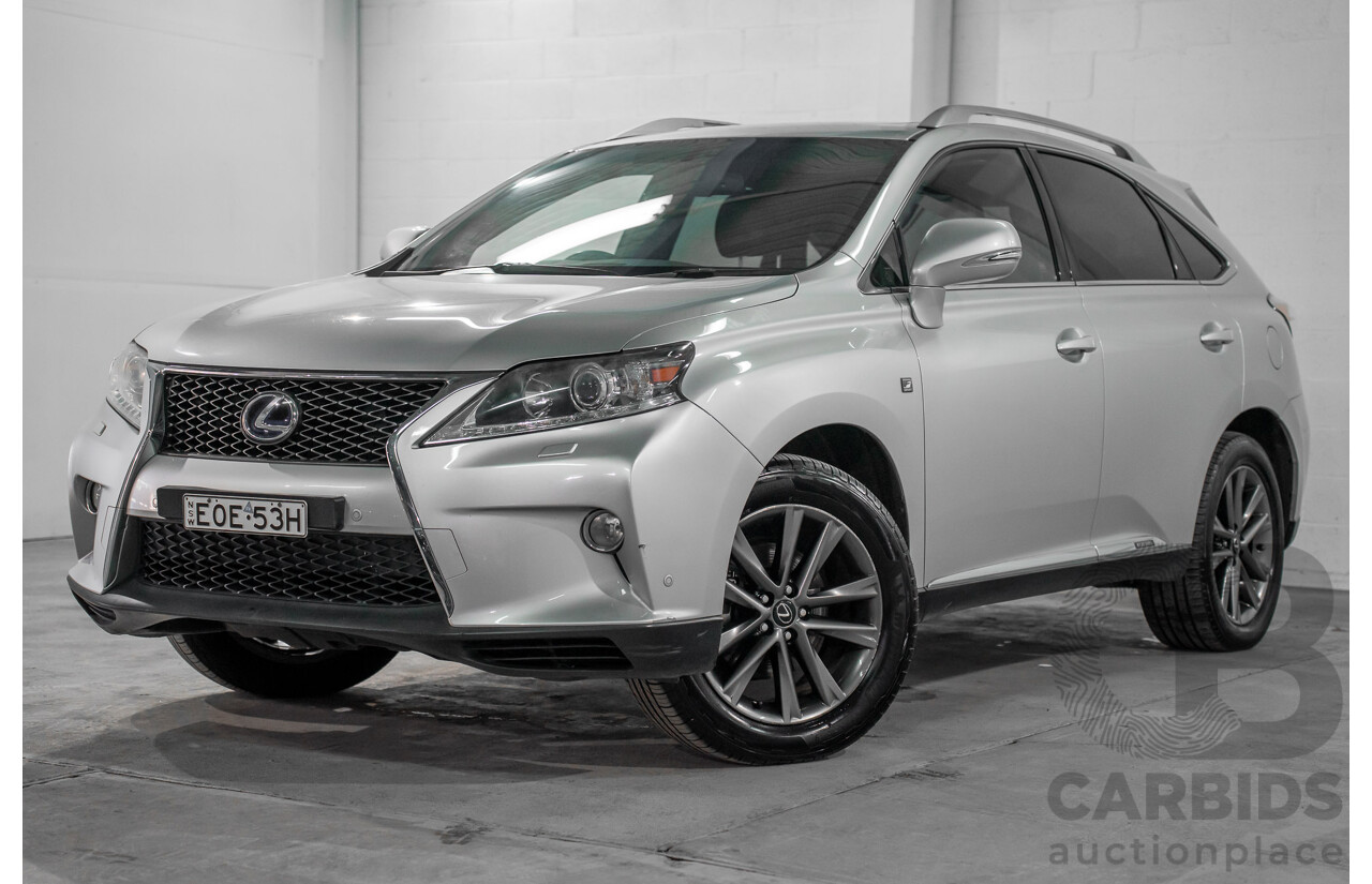 7/2012 Lexus RX450h F-Sport GYL15R MY12 4d Wagon Platinum Silver V6 3.5L - Hybrid