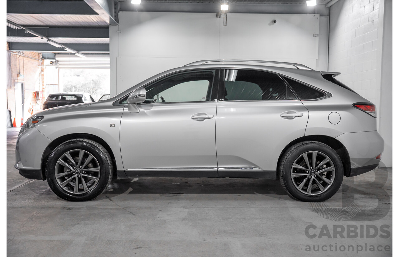 7/2012 Lexus RX450h F-Sport GYL15R MY12 4d Wagon Platinum Silver V6 3.5L - Hybrid