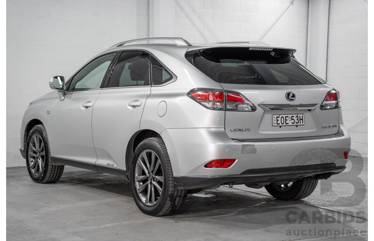 7/2012 Lexus RX450h F-Sport GYL15R MY12 4d Wagon Platinum Silver V6 3.5L - Hybrid
