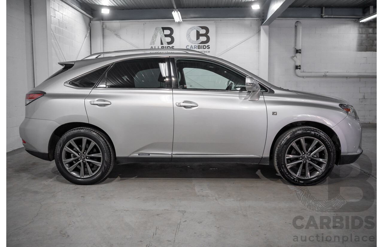 7/2012 Lexus RX450h F-Sport GYL15R MY12 4d Wagon Platinum Silver V6 3.5L - Hybrid