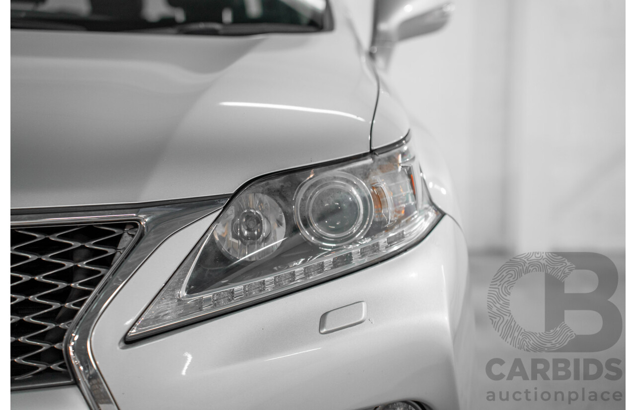7/2012 Lexus RX450h F-Sport GYL15R MY12 4d Wagon Platinum Silver V6 3.5L - Hybrid