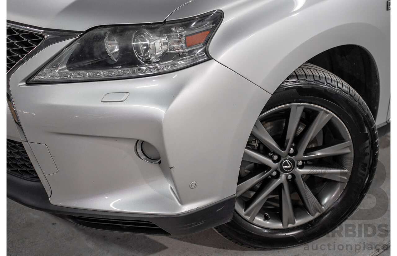 7/2012 Lexus RX450h F-Sport GYL15R MY12 4d Wagon Platinum Silver V6 3.5L - Hybrid