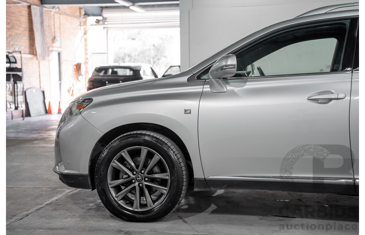 7/2012 Lexus RX450h F-Sport GYL15R MY12 4d Wagon Platinum Silver V6 3.5L - Hybrid