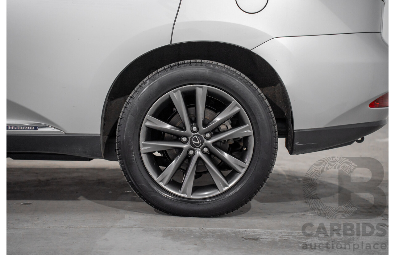 7/2012 Lexus RX450h F-Sport GYL15R MY12 4d Wagon Platinum Silver V6 3.5L - Hybrid