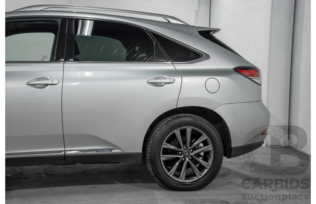 7/2012 Lexus RX450h F-Sport GYL15R MY12 4d Wagon Platinum Silver V6 3.5L - Hybrid