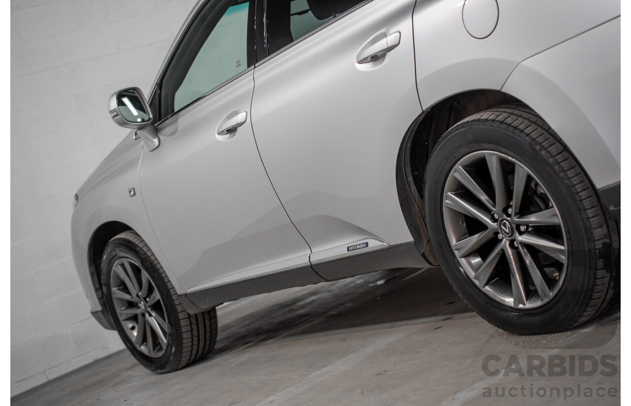 7/2012 Lexus RX450h F-Sport GYL15R MY12 4d Wagon Platinum Silver V6 3.5L - Hybrid