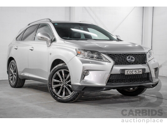 7/2012 Lexus RX450h F-Sport GYL15R MY12 4d Wagon Platinum Silver V6 3.5L - Hybrid