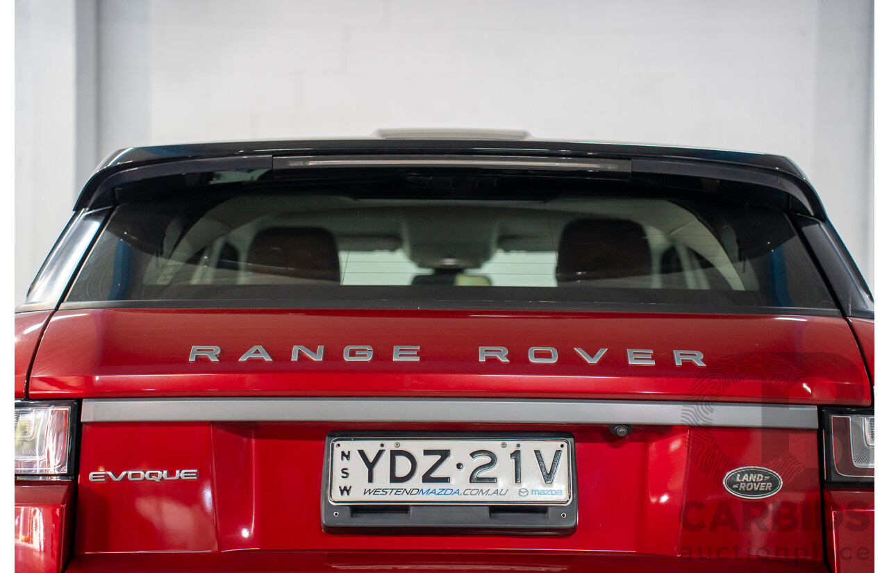 09/2016 Range Rover Evoque Td4 180 SE (AWD) LV MY17 5d Wagon Firenze Red Metalic/ Santorini Black Roof Turbo Diesel 2.0L