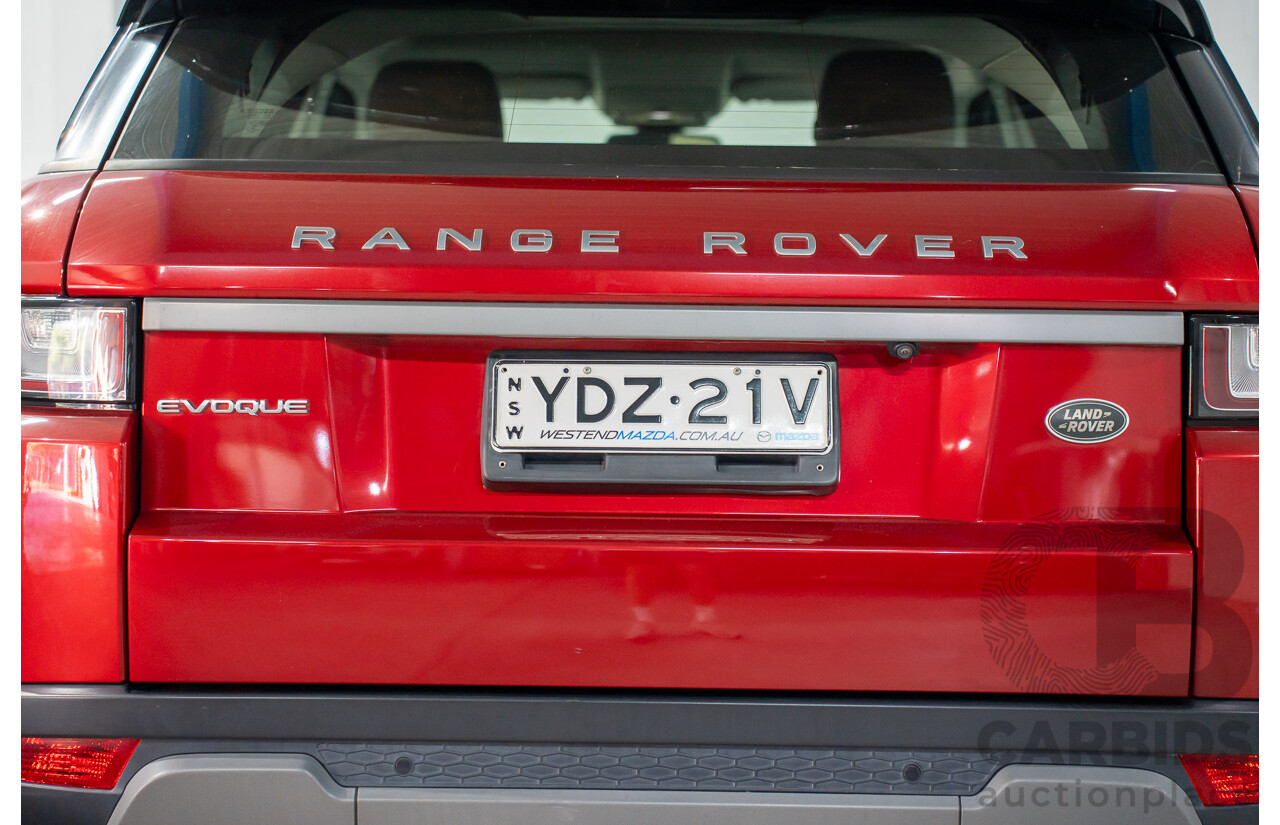 09/2016 Range Rover Evoque Td4 180 SE (AWD) LV MY17 5d Wagon Firenze Red Metalic/ Santorini Black Roof Turbo Diesel 2.0L