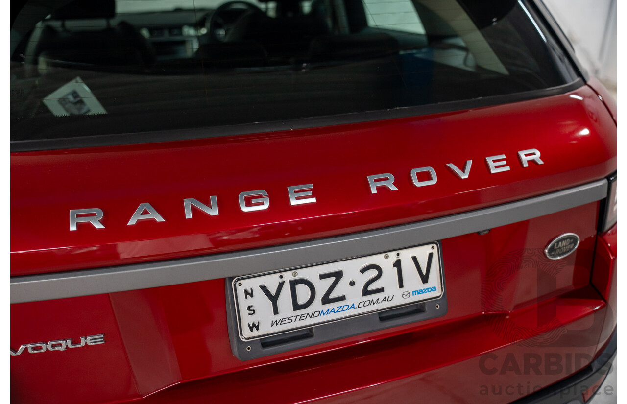09/2016 Range Rover Evoque Td4 180 SE (AWD) LV MY17 5d Wagon Firenze Red Metalic/ Santorini Black Roof Turbo Diesel 2.0L