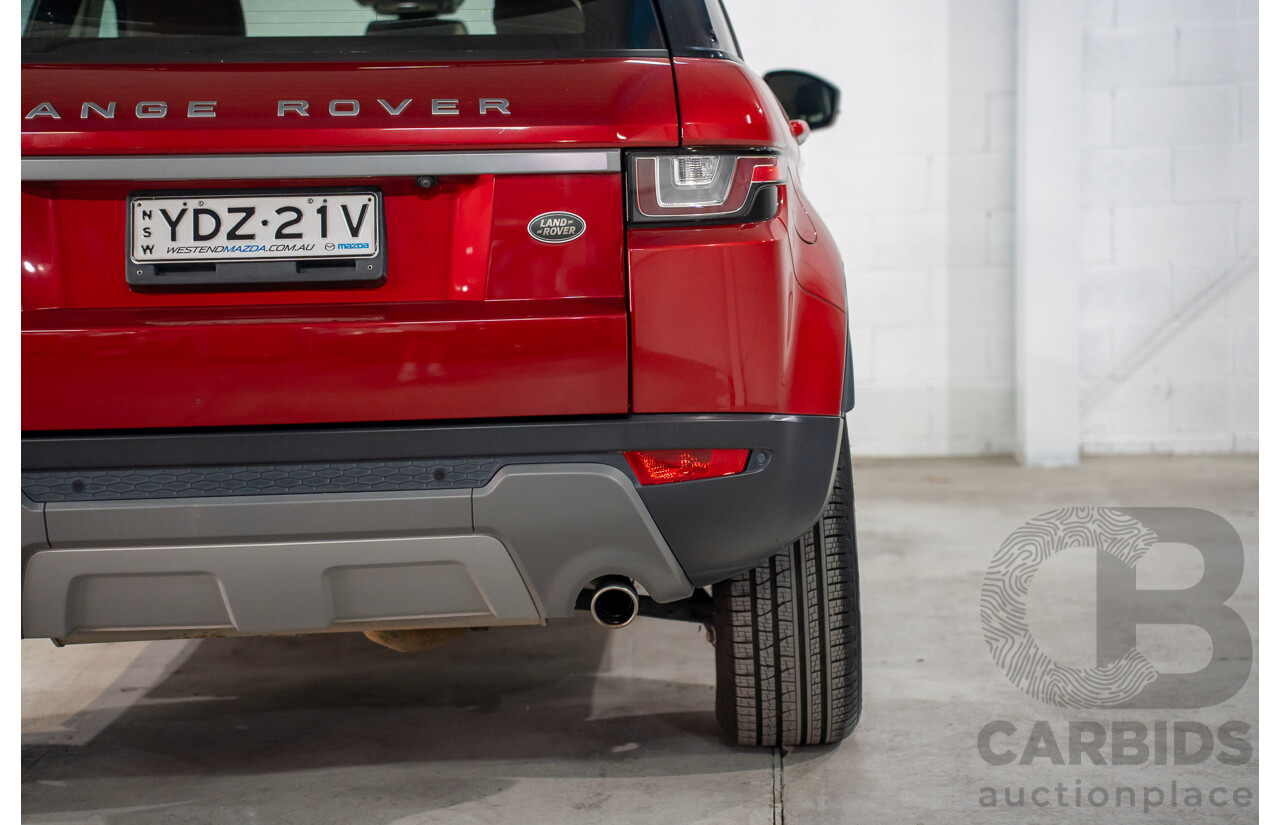 09/2016 Range Rover Evoque Td4 180 SE (AWD) LV MY17 5d Wagon Firenze Red Metalic/ Santorini Black Roof Turbo Diesel 2.0L