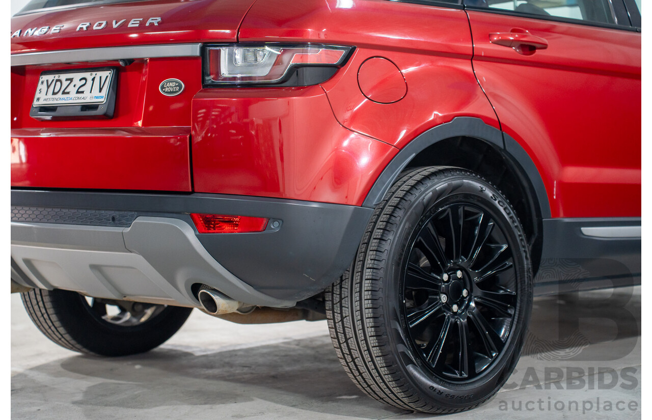 09/2016 Range Rover Evoque Td4 180 SE (AWD) LV MY17 5d Wagon Firenze Red Metalic/ Santorini Black Roof Turbo Diesel 2.0L