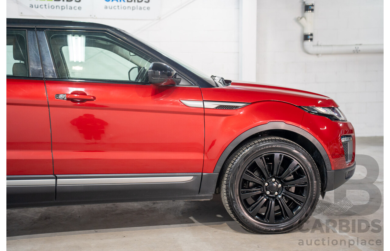 09/2016 Range Rover Evoque Td4 180 SE (AWD) LV MY17 5d Wagon Firenze Red Metalic/ Santorini Black Roof Turbo Diesel 2.0L