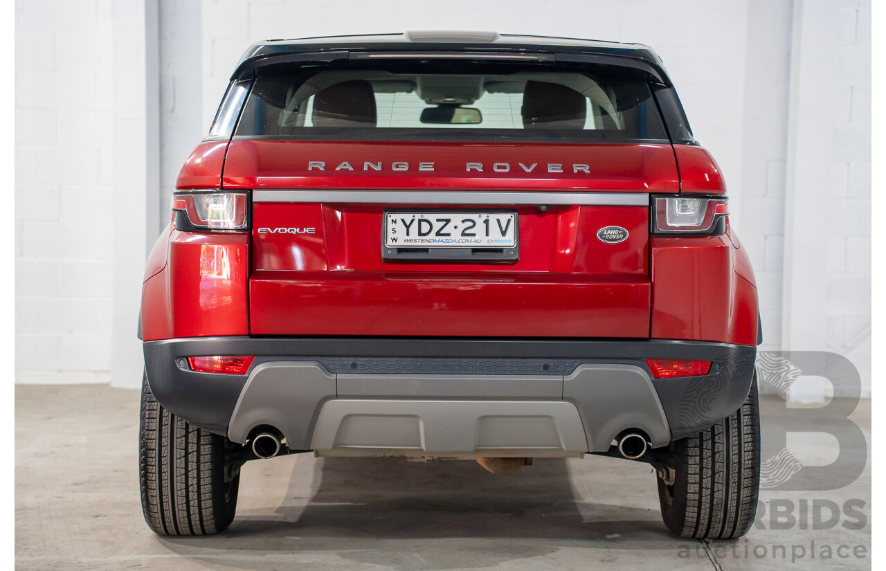 09/2016 Range Rover Evoque Td4 180 SE (AWD) LV MY17 5d Wagon Firenze Red Metalic/ Santorini Black Roof Turbo Diesel 2.0L